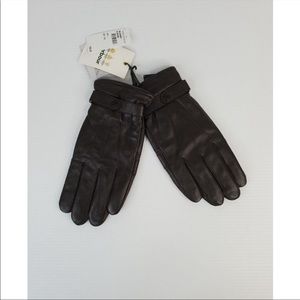 Barbour Dark Brown Burnished Thinsulate Leather Gloves